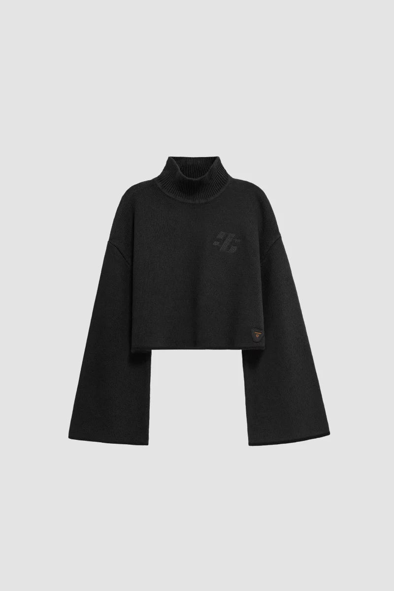 Pull Carlita cropped col cheminée maille grosse jauge