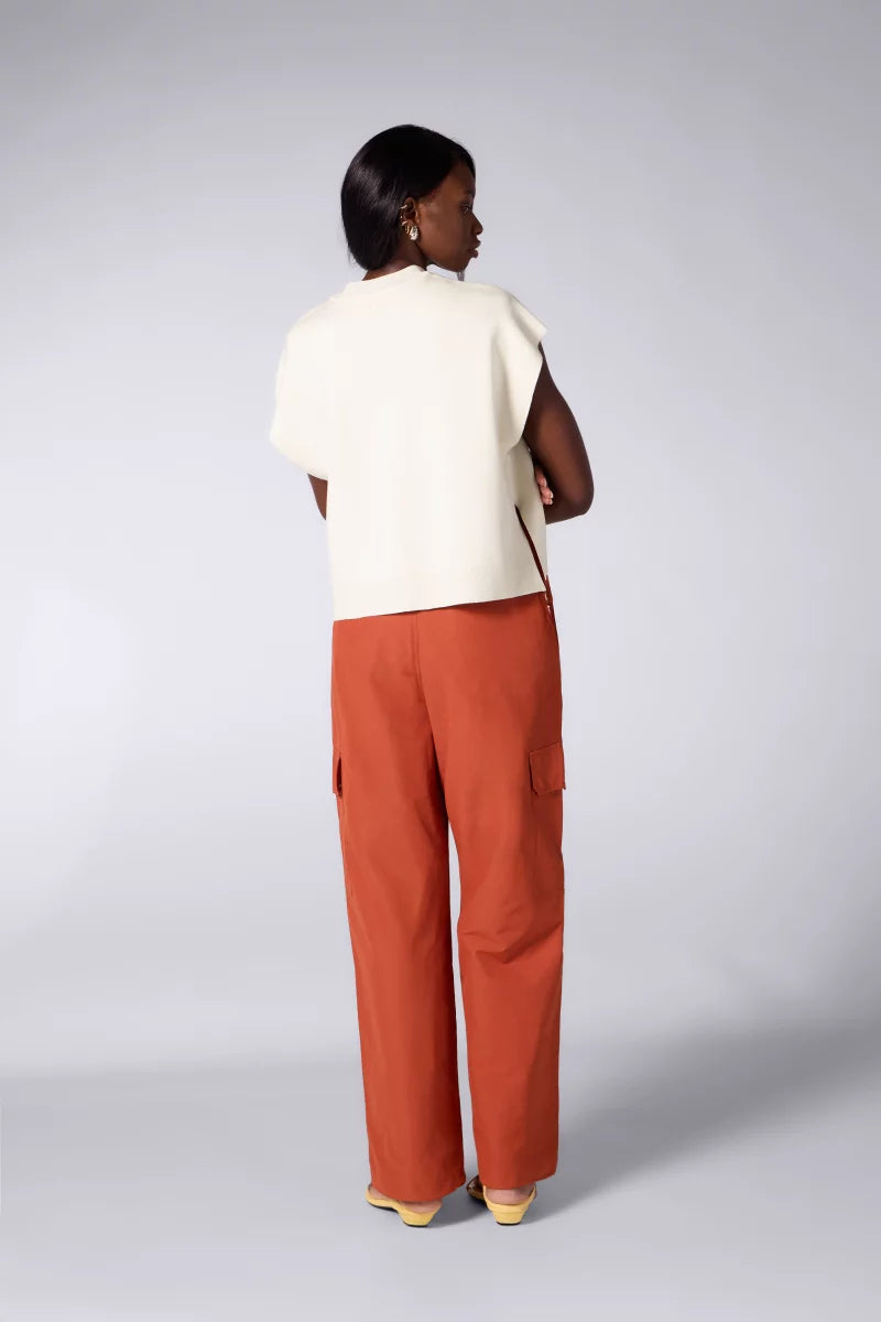Pull Cropped à Poches Cher