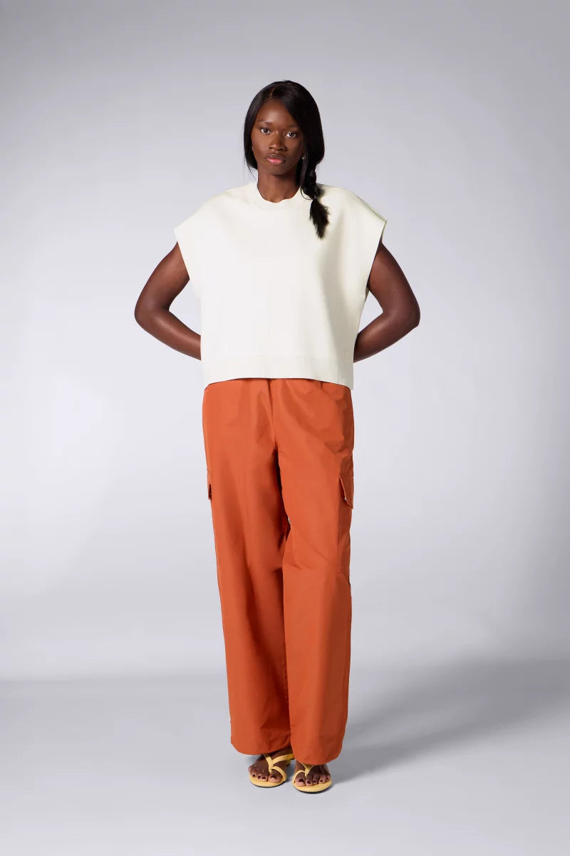 Pull Cropped à Poches Cher