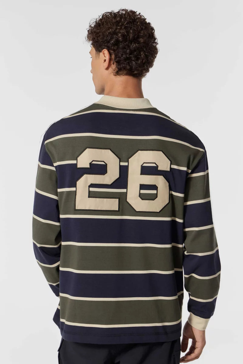 Polo Farisrayure jersey rayé coupe ample
