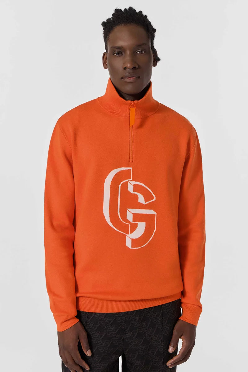 Pull Lewis col zippé maille jacquard