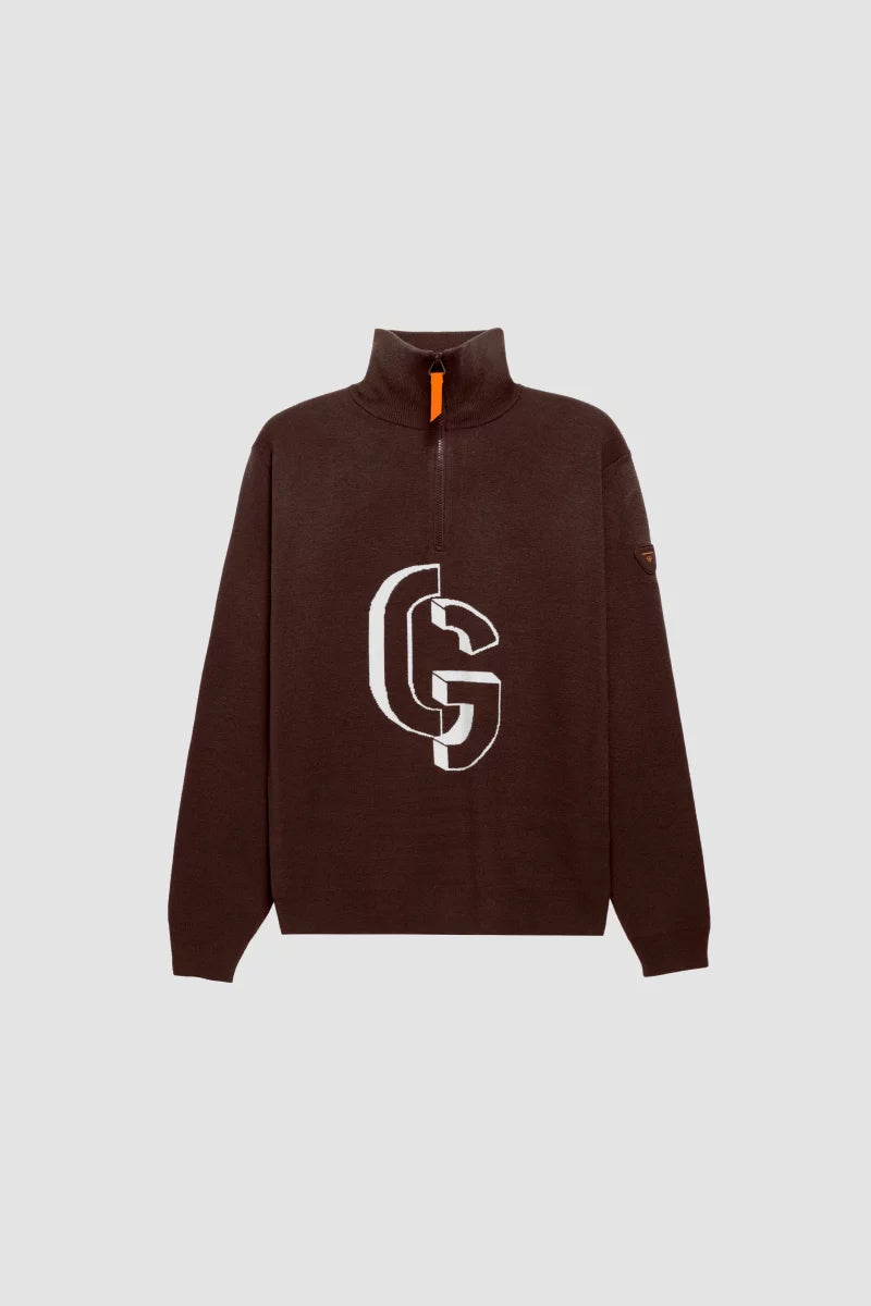 Pull Lewis col zippé maille jacquard