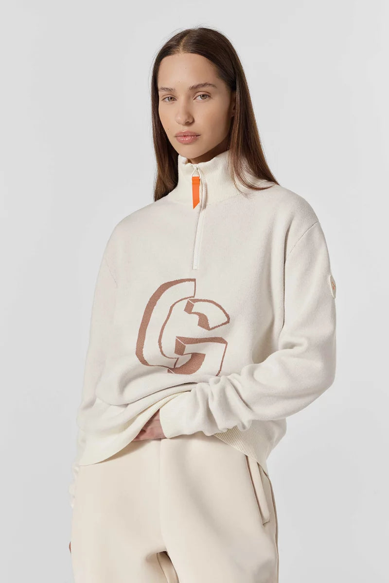 Pull Lewis col zippé maille jacquard