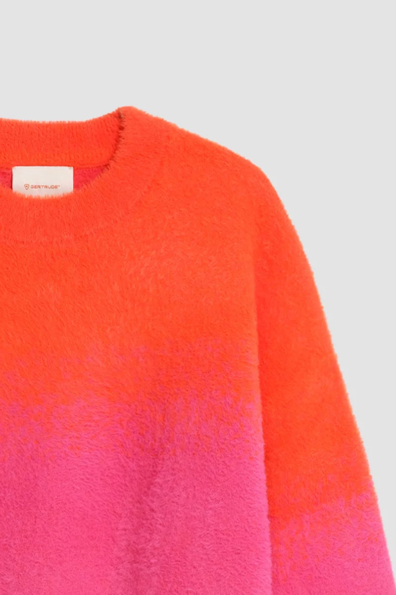 Pull Litzia maille duveteuse dégradée